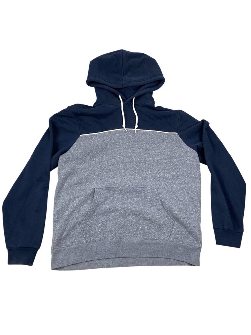 Unbranded Mens Hoodie Sweatshirt Size XL Blue Gray Colorblock Pullover Fleece